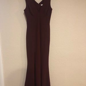 Dress the Population Sandra Plunge Crepe Gown